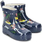 Playshoes Stivale di gomma blu scuro / marrone / giallo / rosso