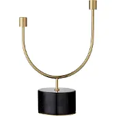 AYTM Portacandele Grasil, oro/nero, larghezza 25 cm, marmo