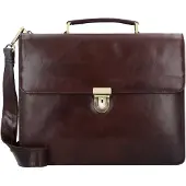 Leonhard heyden Cambridge Valigetta Vera Pelle 38 cm Vano porta PC marrone