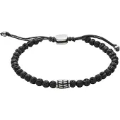 Fossil Braccialetto nero / argento