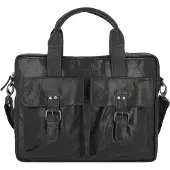 Pride And Soul Valigetta Vera Pelle 40 cm Vano porta PC nero