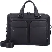 Piquadro Black Square Valigetta Vera Pelle 39.5 cm Vano porta PC blu