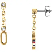 Tommy Hilfiger Orecchini Placcati Oro Con Cristalli — Orecchini