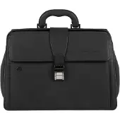 Piquadro Black Square Valigetta Vera Pelle 37 cm nero
