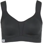 LASCANA Reggiseno sportivo nero / bianco
