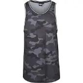 Urban Classics Maglietta 'Camo Mesh' grigio / grigio scuro / nero