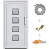 vidaXL Porte d'ingresso bianche 108x208 cm