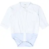 Hust & Claire Tutina / body per bambino 'Bertil' blu chiaro / bianco