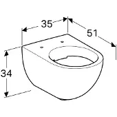 Geberit Wand-Tiefspül-WC Acanto spülrandlos, 4,5 / 6 Liter weiß-alpin