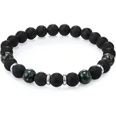 True Rebels Braccialetto smeraldo / nero / argento