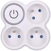 Solight Sdoppiatore , 3x 10A, bianco-grigio, interruttore
