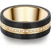Trilani Anello giallo oro / nero / trasparente