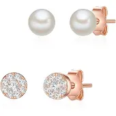 Glanzstücke Orecchini oro / trasparente / bianco perla