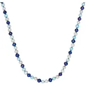 Valero Pearls Collana navy / blu chiaro / argento / bianco perla