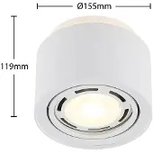 Arcchio plafoniera Walisa, Ø 15 cm, bianco, metallo, GU10