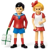 Peppi Pitkätossu Gioco 'Tommy & Annika' blu / rosso / nero / bianco