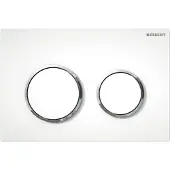 Geberit Betätigungsplatte Omega20 für 2-Mengen-Auslösung, weiß/hochglanz verchromt