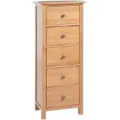 vidaXL Cassettiera alta con cassetti 45x32x110 cm in rovere massiccio