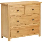 vidaXL Cassettiera 80x35x75 cm in legno massiccio di rovere