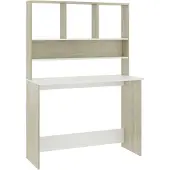vidaXL Scrivania con ripiani in rovere bianco Sonoma 110x45x157 cm