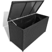 vidaXL Contenitore da giardino in Poly Rattan Nero