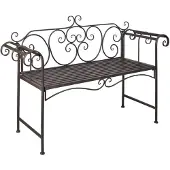 vidaXL Panchina da giardino 132 cm in acciaio marrone antico