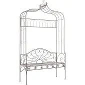vidaXL Panchina da giardino 122 cm in ferro marrone antico