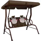 vidaXL Altalena hollywood per bambini marrone 115×75×110 cm tessuto