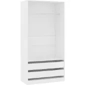 vidaXL Armadio Bianco 100x50x200 cm Materiale a base di legno