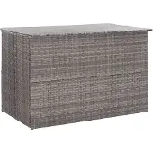 vidaXL Contenitore da giardino grigio 150x100x100 cm in polyrattan