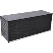 vidaXL Cuscino da giardino nero 150x50x60 cm in poly rattan