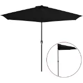 vidaXL Ombrellone da balcone in alluminio nero 300x155x223cm semicircolare