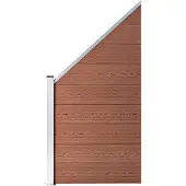 vidaXL Elemento di recinzione in WPC 95x(105-180) cm Marrone