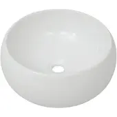 vidaXL Lavabiancheria rund 40x15 cm Keramik Weiß