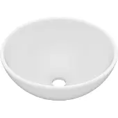 vidaXL Washbeasin rund 32,5 x 14 cm Keramikmatte Weiß