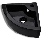 vidaXL Lavabo con troppopieno 45 x 32 x 12,5 cm nero