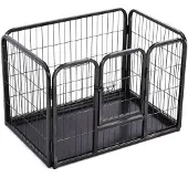 vidaXL Box per cuccioli in acciaio 91,5x59x61 cm