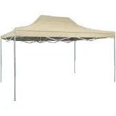 vidaXL Tenda professionale pieghevole per feste 3×4 m acciaio crema