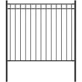 vidaXL Gartenzaun 1,7x0,8 m Stahlschwarz