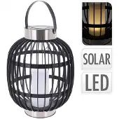 Progarden Lanterna solare a LED con candela nera 35 cm