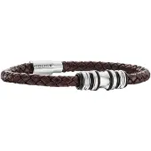 Police Men's leather Bracciale Trucker PJ25488BLC/02 - Length: 22 cm