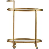 Woood Carrello a spinta in metallo, finitura ottone anticato