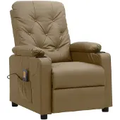 vidaXL Sedia per massaggi cappuccino-marrone in Pelle finta