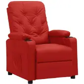 vidaXL Poltrona relax in Pelle finta rosso vino
