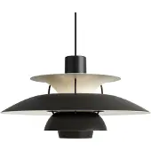 Louis Poulsen Lampada a sospensione PH 5 500 monocromatica nera Ø 50 cm