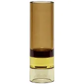 Hubsch Portacandele Astro, marrone/giallo, vetro cristallo, 15 cm