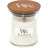 Woodwick White Teak Vaso 85 g — Candela Profumata