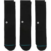 Stance Icon 3 Pack Calze casual Uomo (35-37, nero)