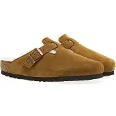 Birkenstock Boston Suede Shearling Sandali (42 - Regular, marrone)