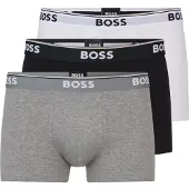 BOSS per uomo. 50475274 Confezione da 3 boxer neri, grigi, bianchi (M), Nero, Bianco, Homewear, Grigio, Cotone